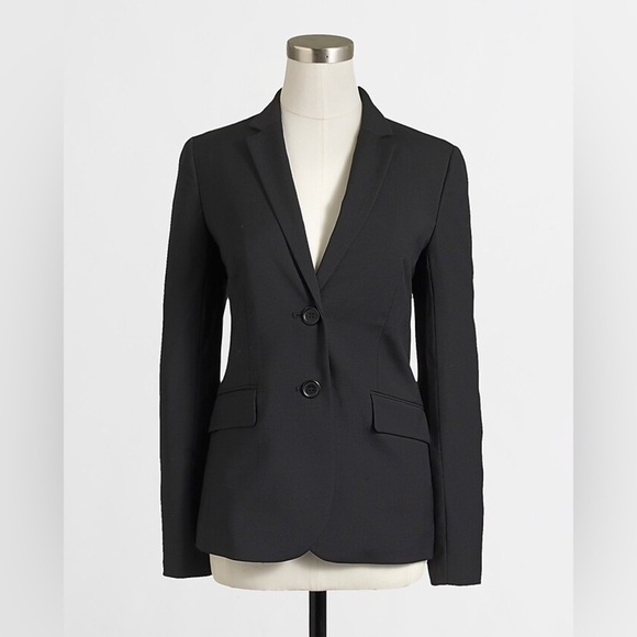 J Crew Suiting Two Button Blazer in Lightweight Black Wool - Picture 1 of 9
